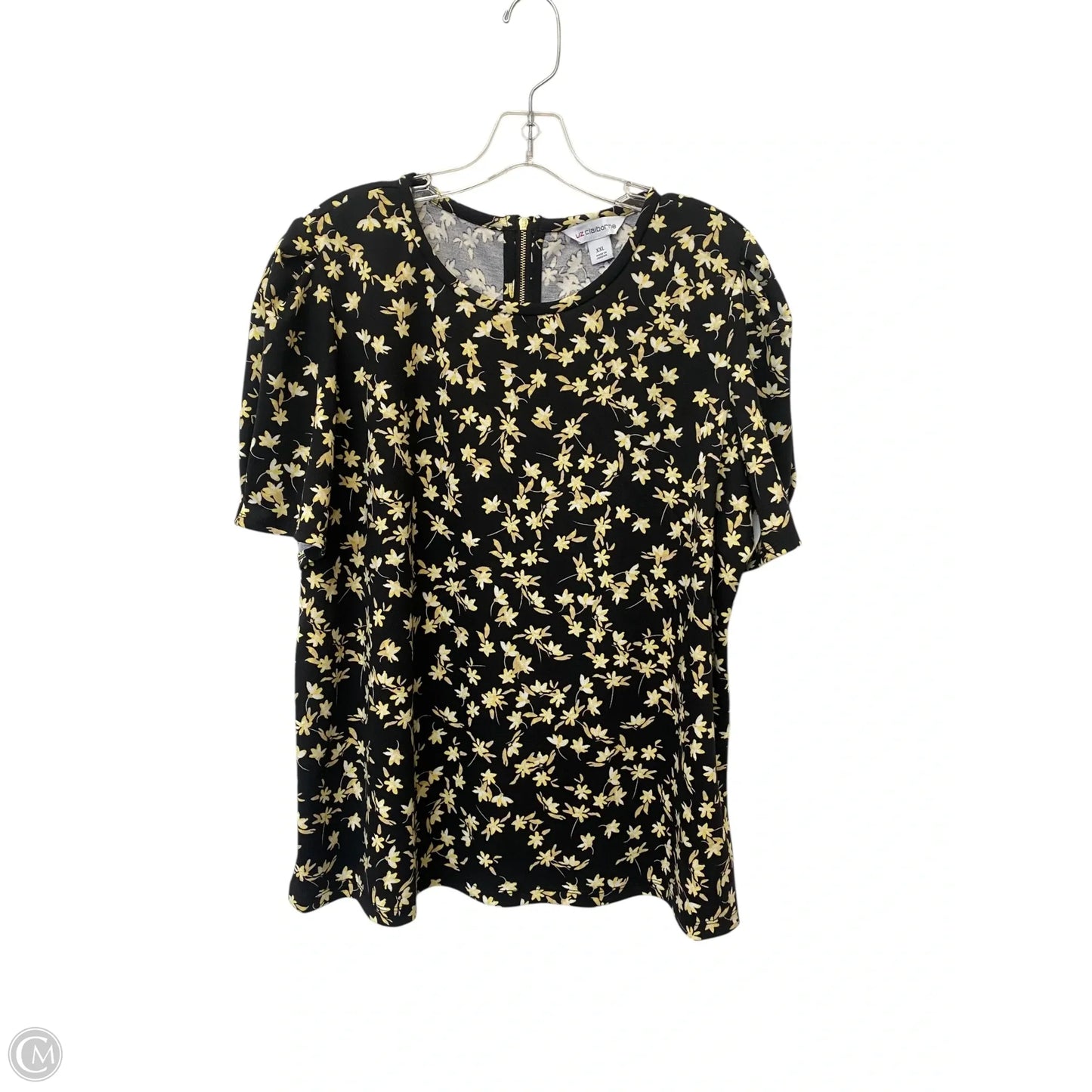 Top Short Sleeve By Liz Claiborne In Floral Print, Size: Xxl