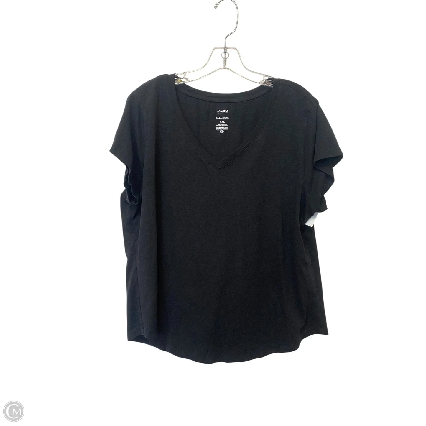 Top Short Sleeve Basic By Sonoma In Black, Size: Xxl