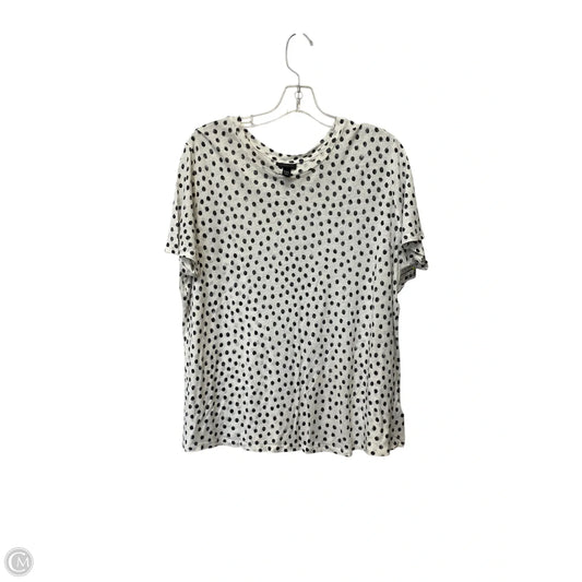 Top Short Sleeve Basic By Who What Wear In Polkadot Pattern, Size: Xxl
