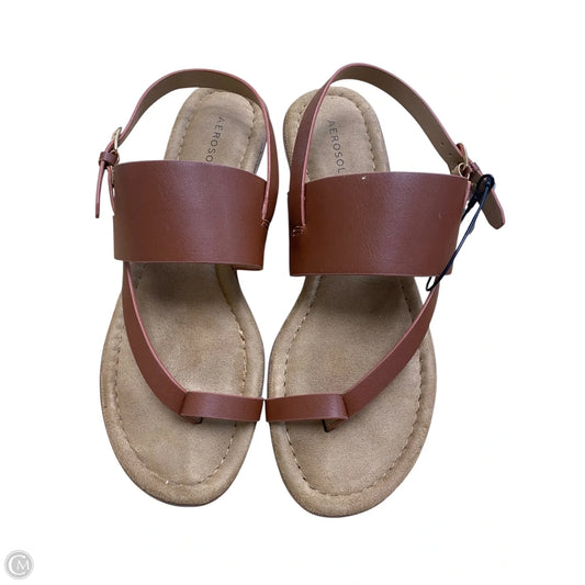 Sandals Flats By Aerosoles In Brown, Size: 9.5