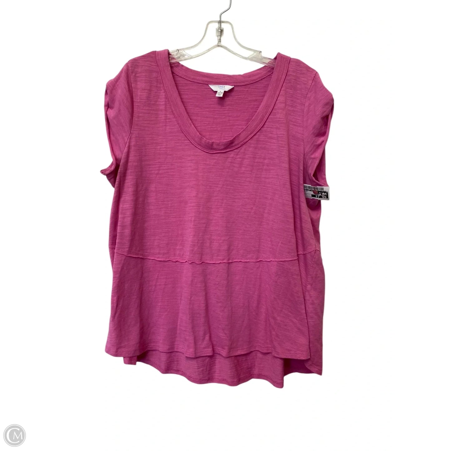 Top Short Sleeve By Time And Tru In Pink, Size: L