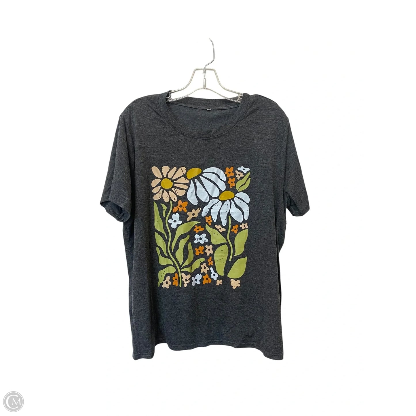 Top Short Sleeve By Cmf In Grey, Size: 2x