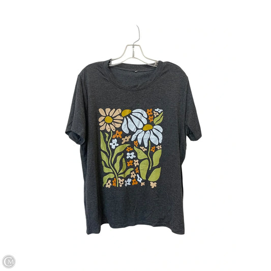 Top Short Sleeve By Cmf In Grey, Size: 2x