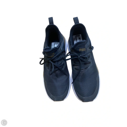 Shoes Athletic By Puma In Black & Gold, Size: 6.5