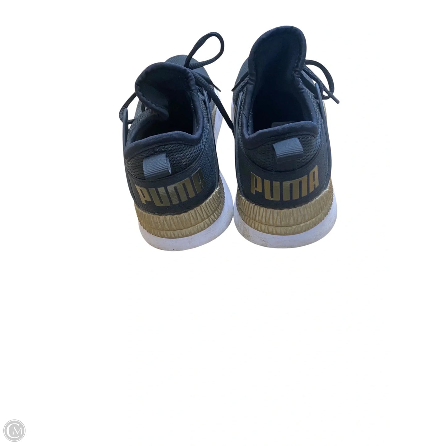 Shoes Athletic By Puma In Black & Gold, Size: 6.5