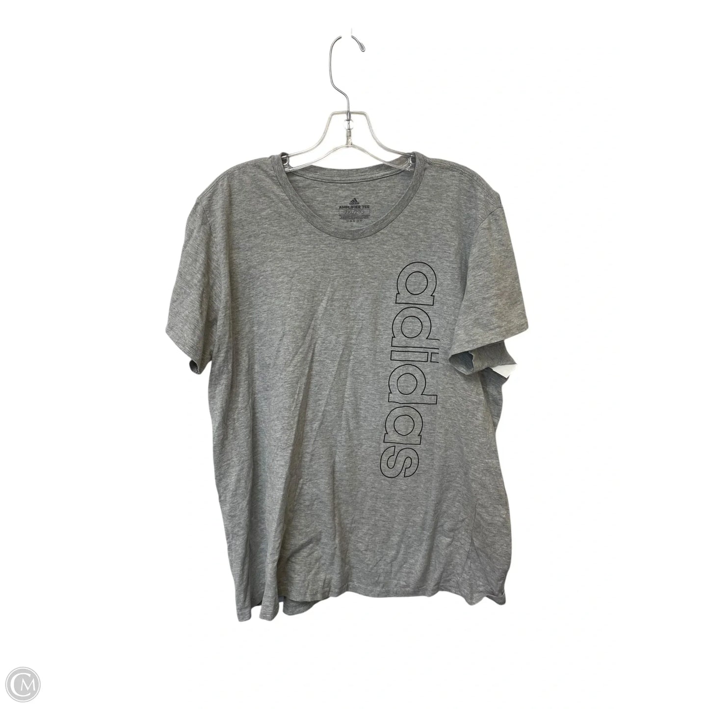 Top Short Sleeve By Adidas In Grey, Size: 2x