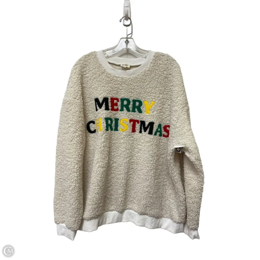 Sweatshirt Crewneck By Bibi In White, Size: M
