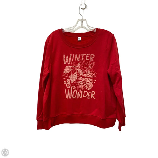 Sweatshirt Crewneck By Old Navy In Red, Size: L