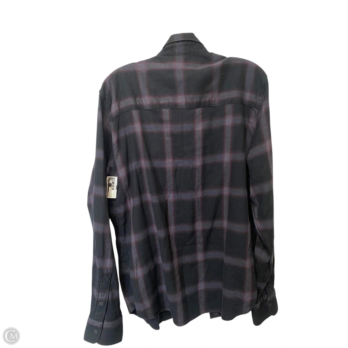 Top Long Sleeve By Paige In Plaid Pattern, Size: L