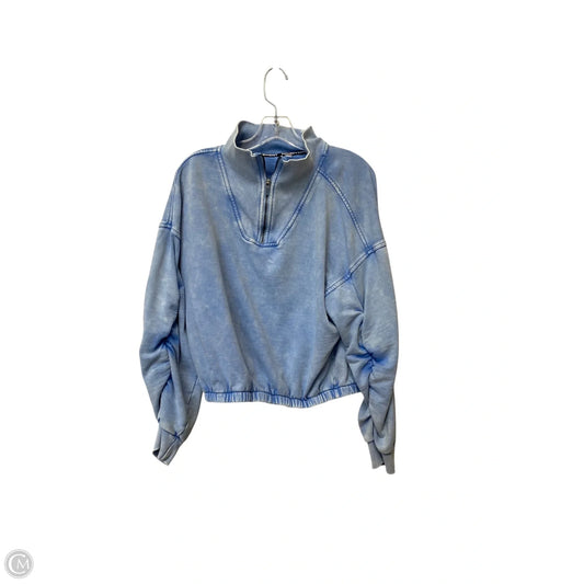 Sweatshirt Collar By Free People In Blue, Size: M