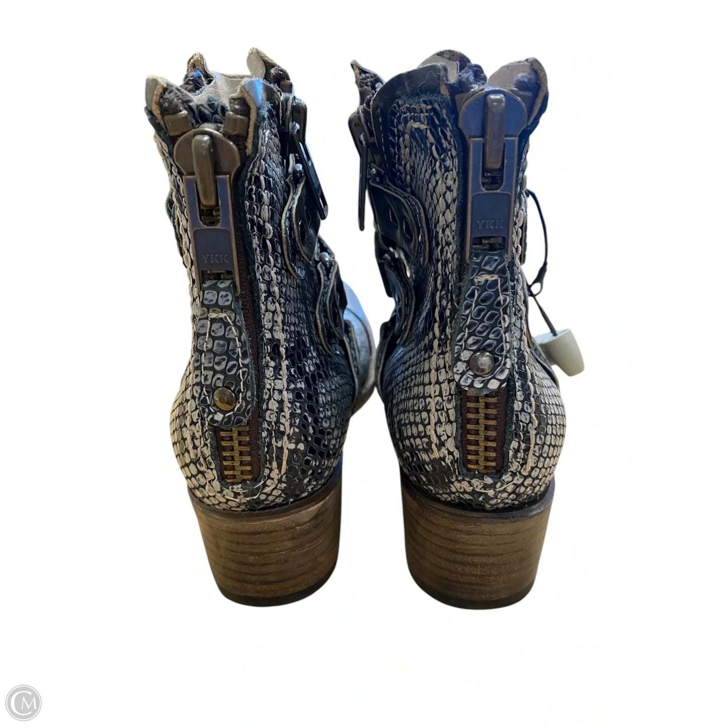 Boots Ankle Heels By Freebird In Grey, Size: 8