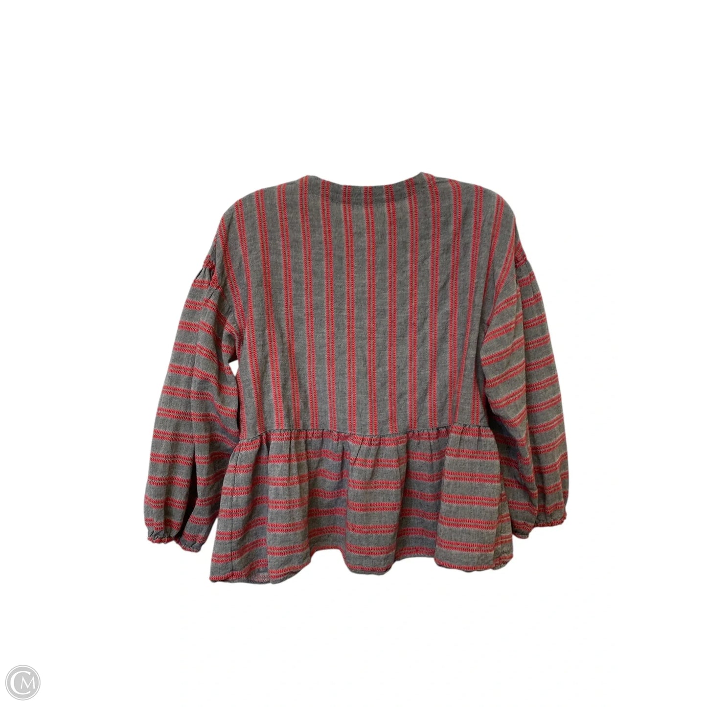 Top Long Sleeve By Madewell In Striped Pattern, Size: M
