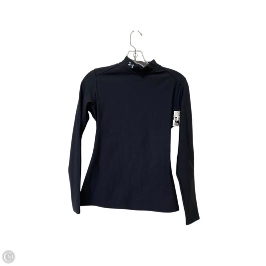 Athletic Top Long Sleeve Collar By Under Armour In Black, Size: L