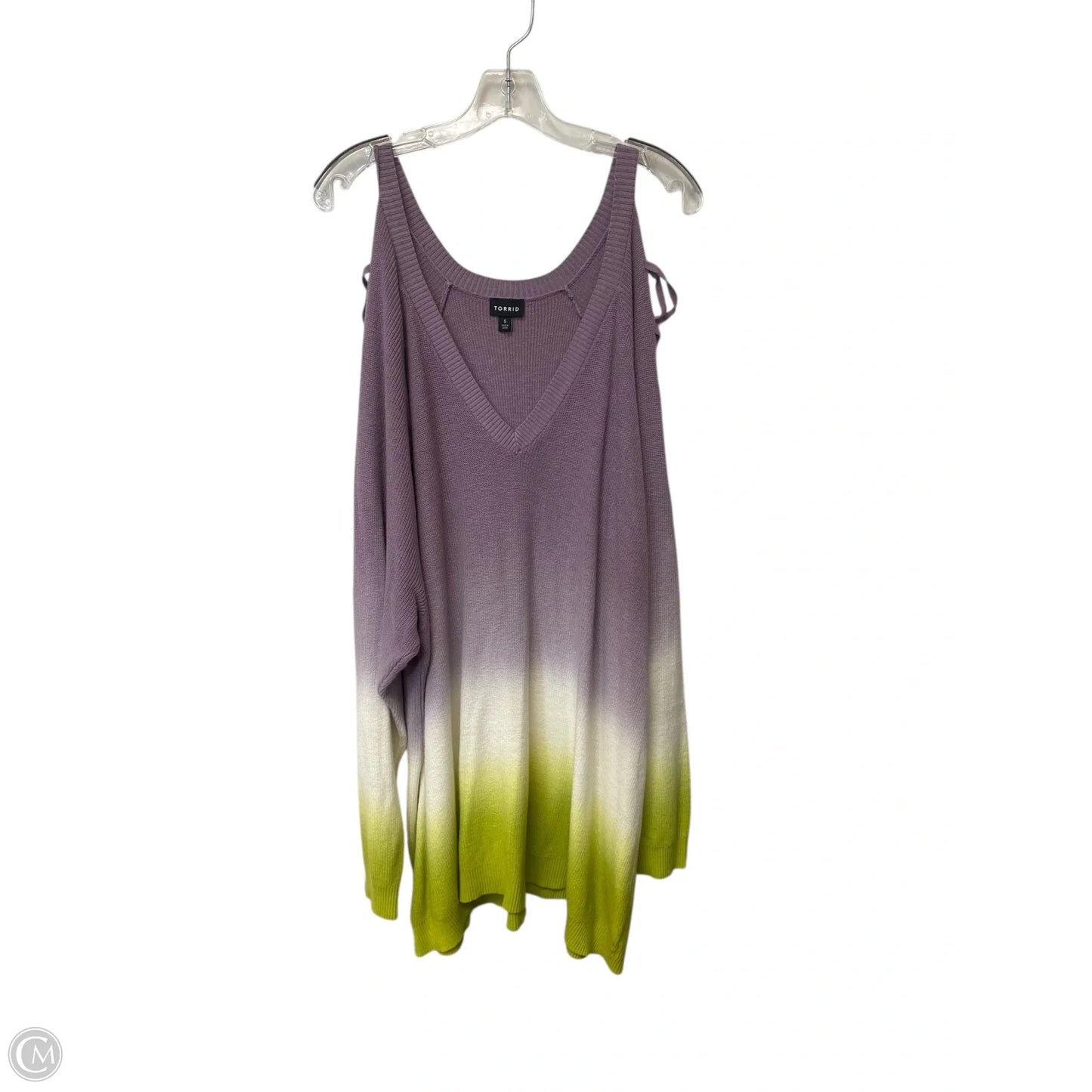 Sweater By Torrid In Green & Purple, Size: 5