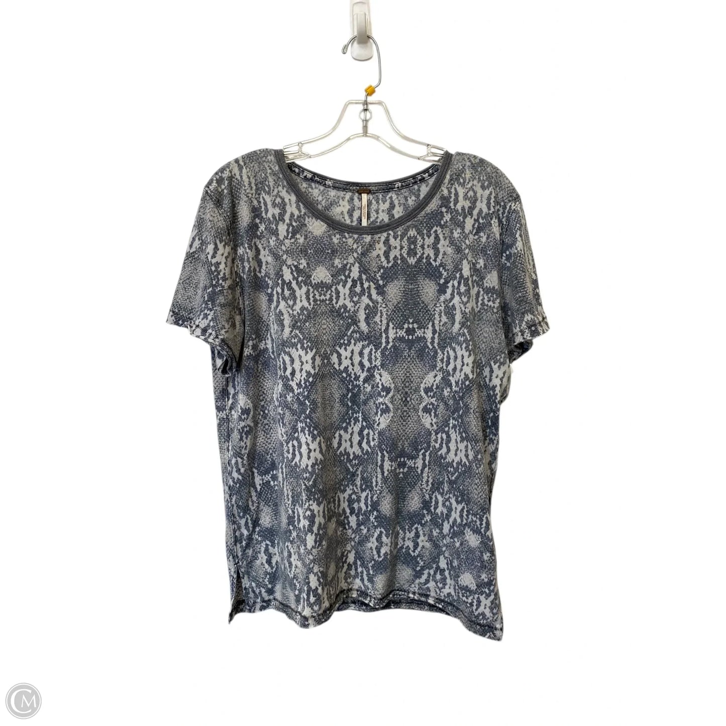 Top Short Sleeve By Free People In Snakeskin Print, Size: S