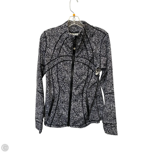 Athletic Jacket By Lululemon In Black & White, Size: 10
