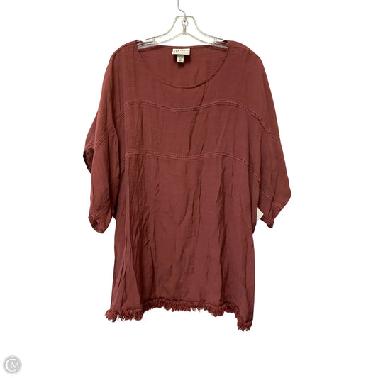 Top Short Sleeve By Ava & Viv In Red, Size: 2x