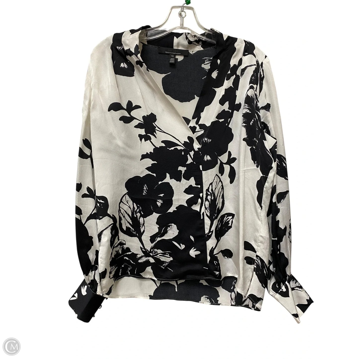 Top Long Sleeve By White House Black Market In Black & White, Size: Xs