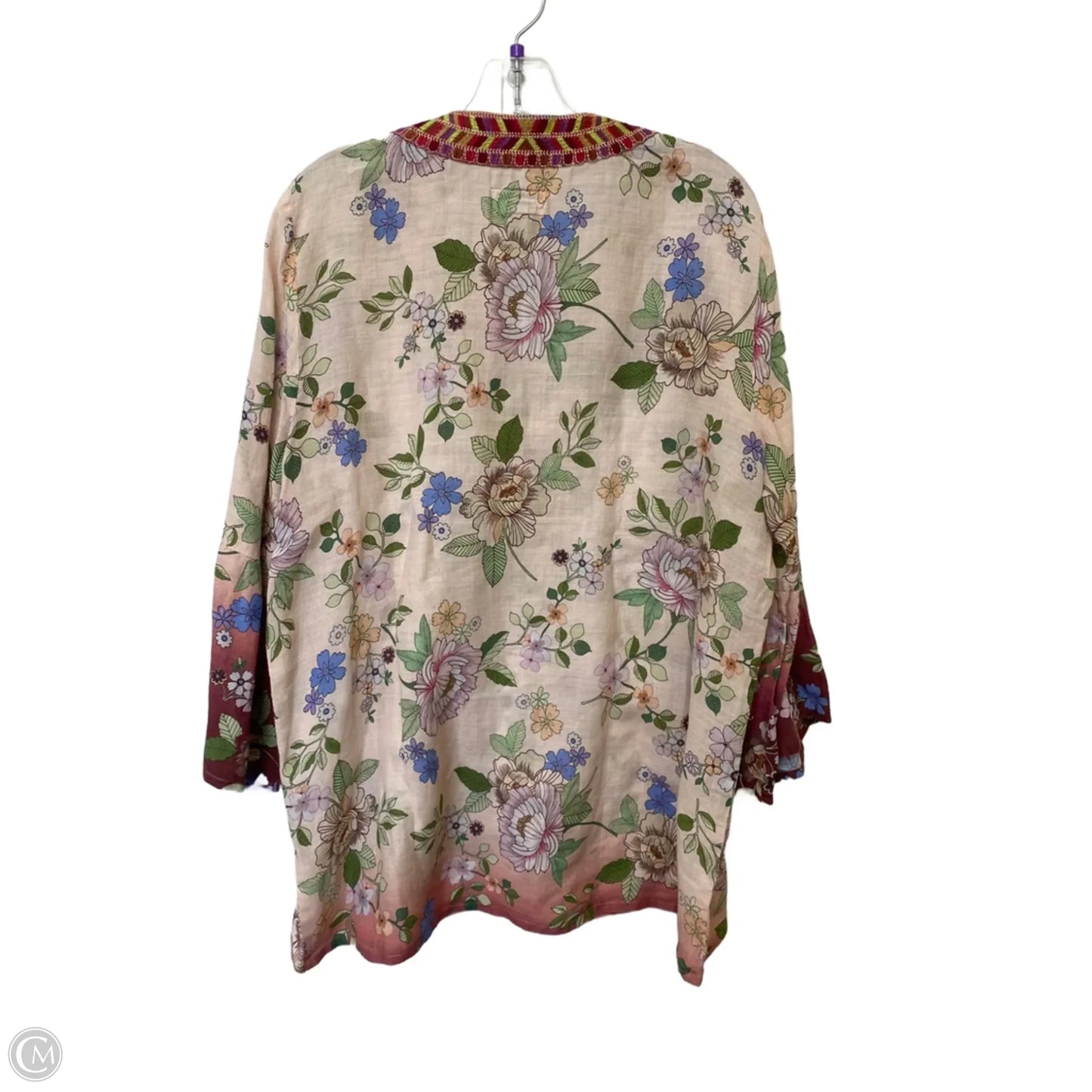 Top Long Sleeve By Johnny Was In Floral Print, Size: Xl
