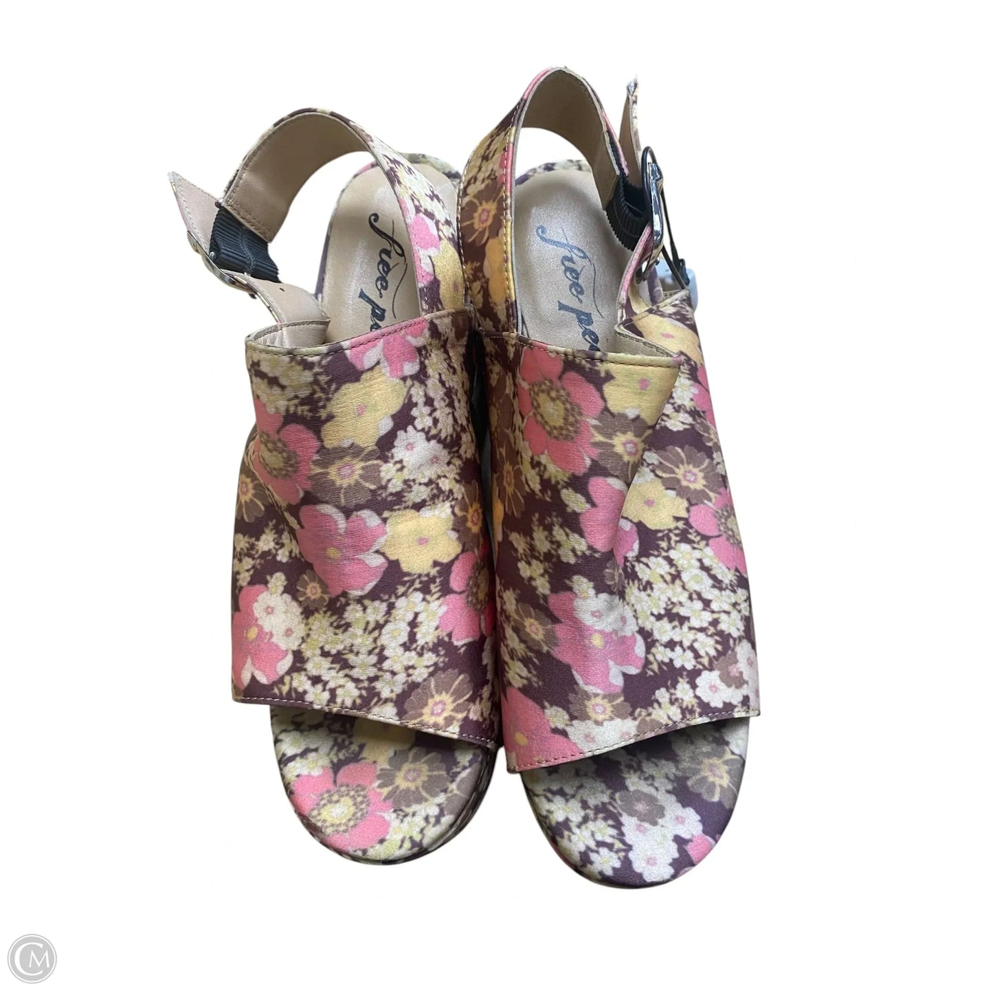 Sandals Heels Platform By Free People In Floral Print, Size: 8
