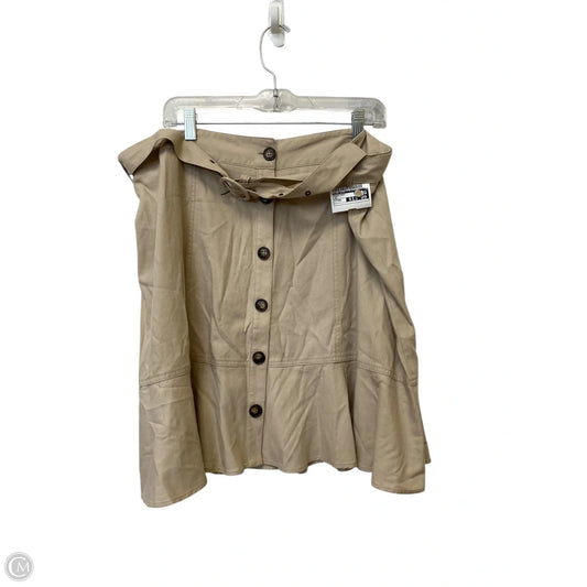 Skirt Midi By Nine West In Tan, Size: Xxl