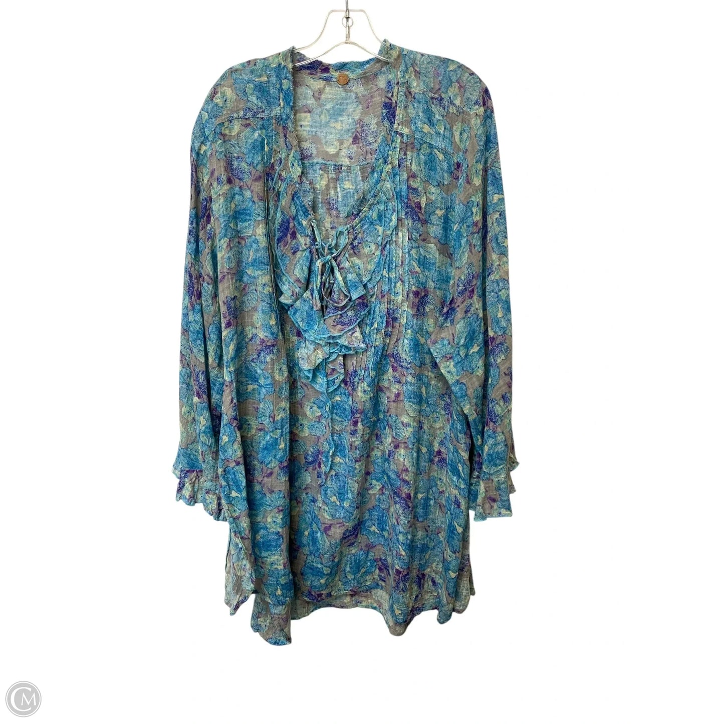 Top Long Sleeve By Free People In Blue, Size: L