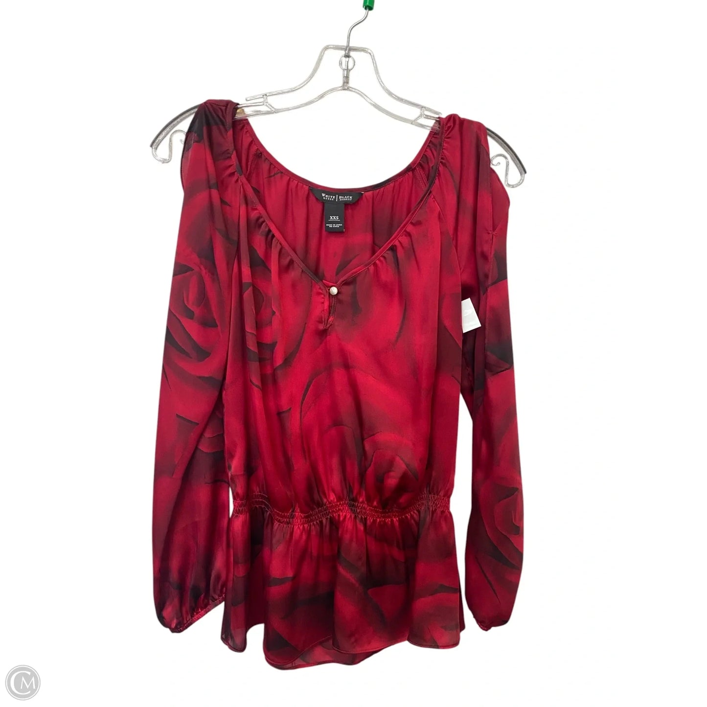 Top Long Sleeve By White House Black Market In Red, Size: Xxs
