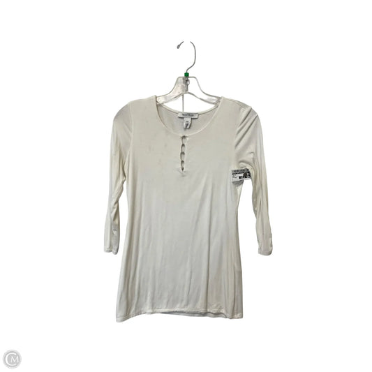 Top Long Sleeve By White House Black Market In White, Size: Xxs