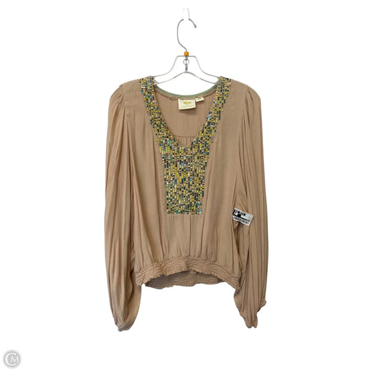 Top Long Sleeve By Maeve In Pink, Size: S