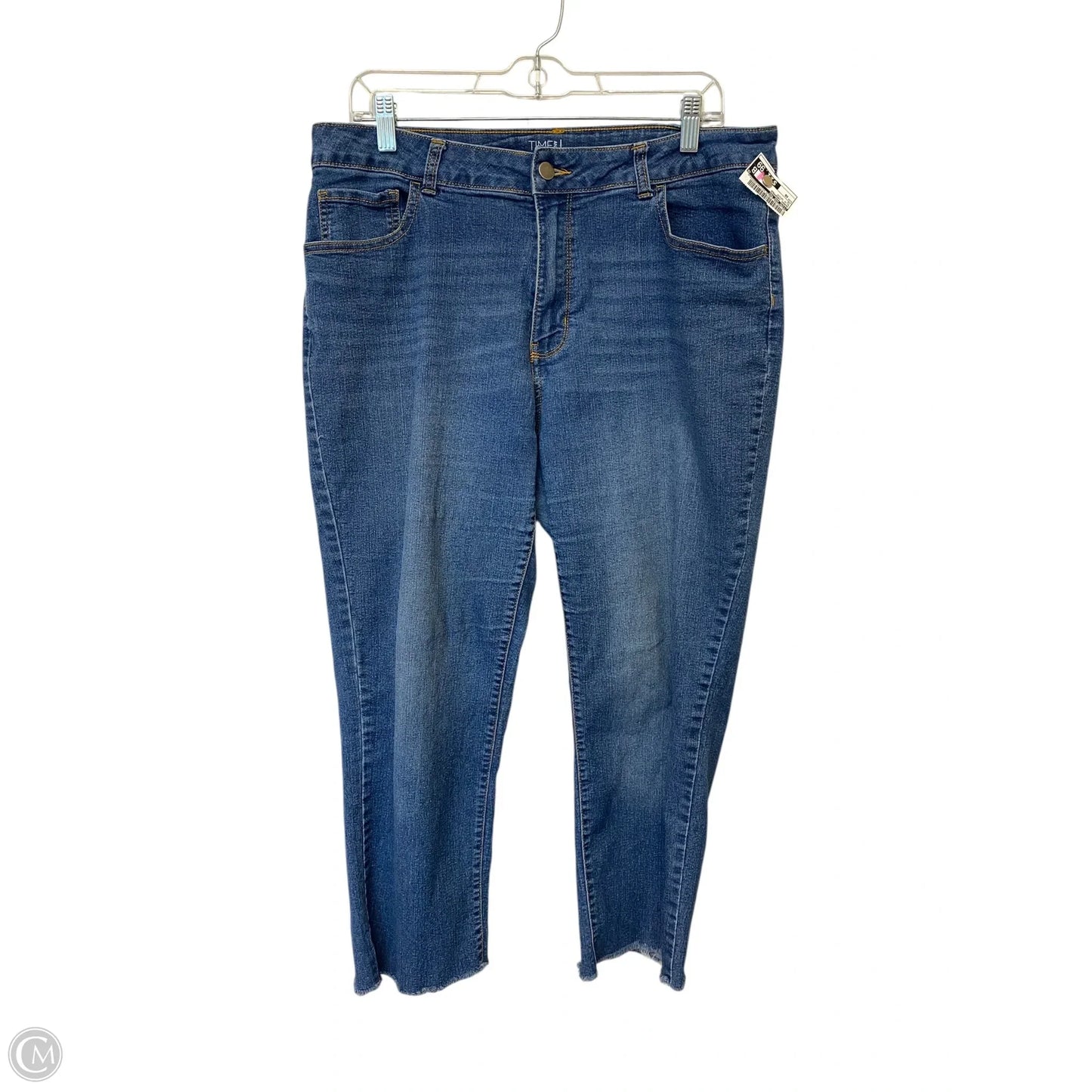 Jeans Cropped By Time And Tru In Blue Denim, Size: 16