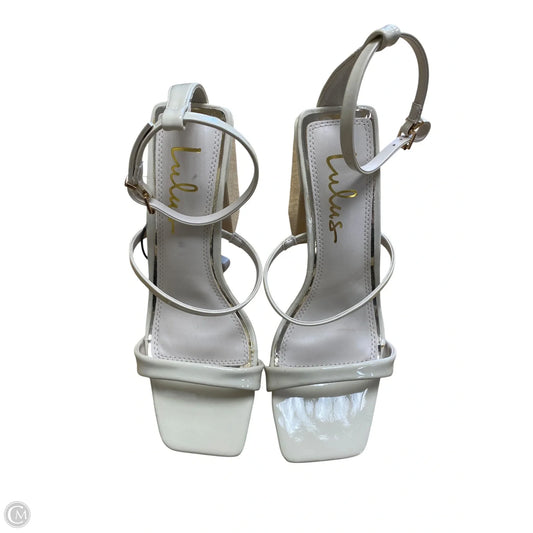 Sandals Heels Block By Lulus In Cream, Size: 7.5