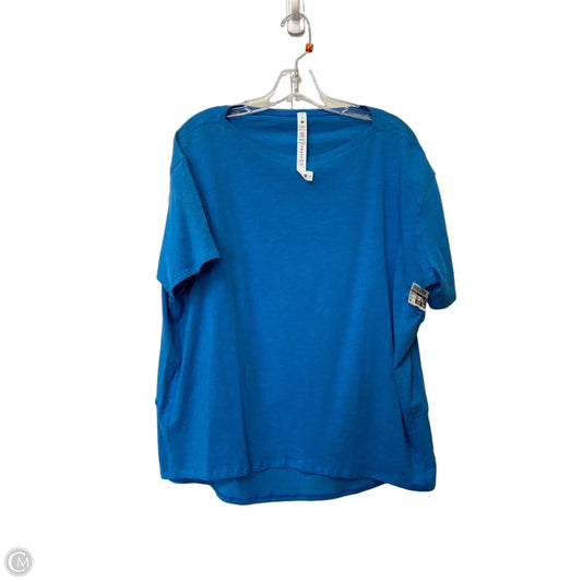 Athletic Top Short Sleeve By Lululemon In Blue, Size: 8