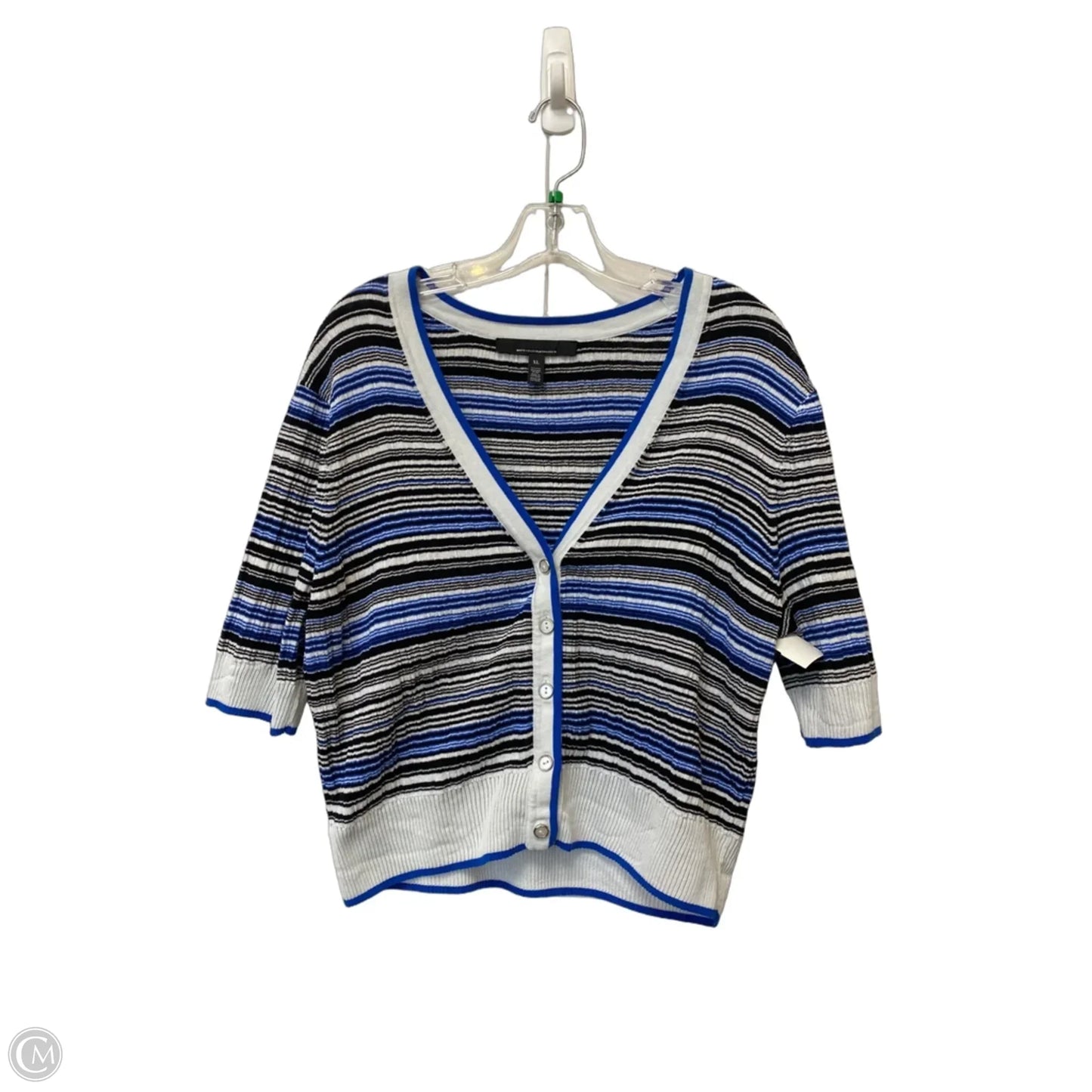 Top Short Sleeve By White House Black Market In Striped Pattern, Size: Xl
