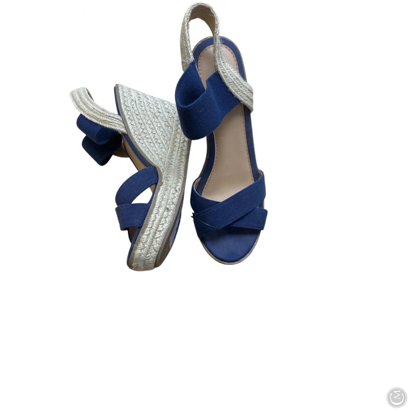 Sandals Heels Wedge By Merona In Blue, Size: 9