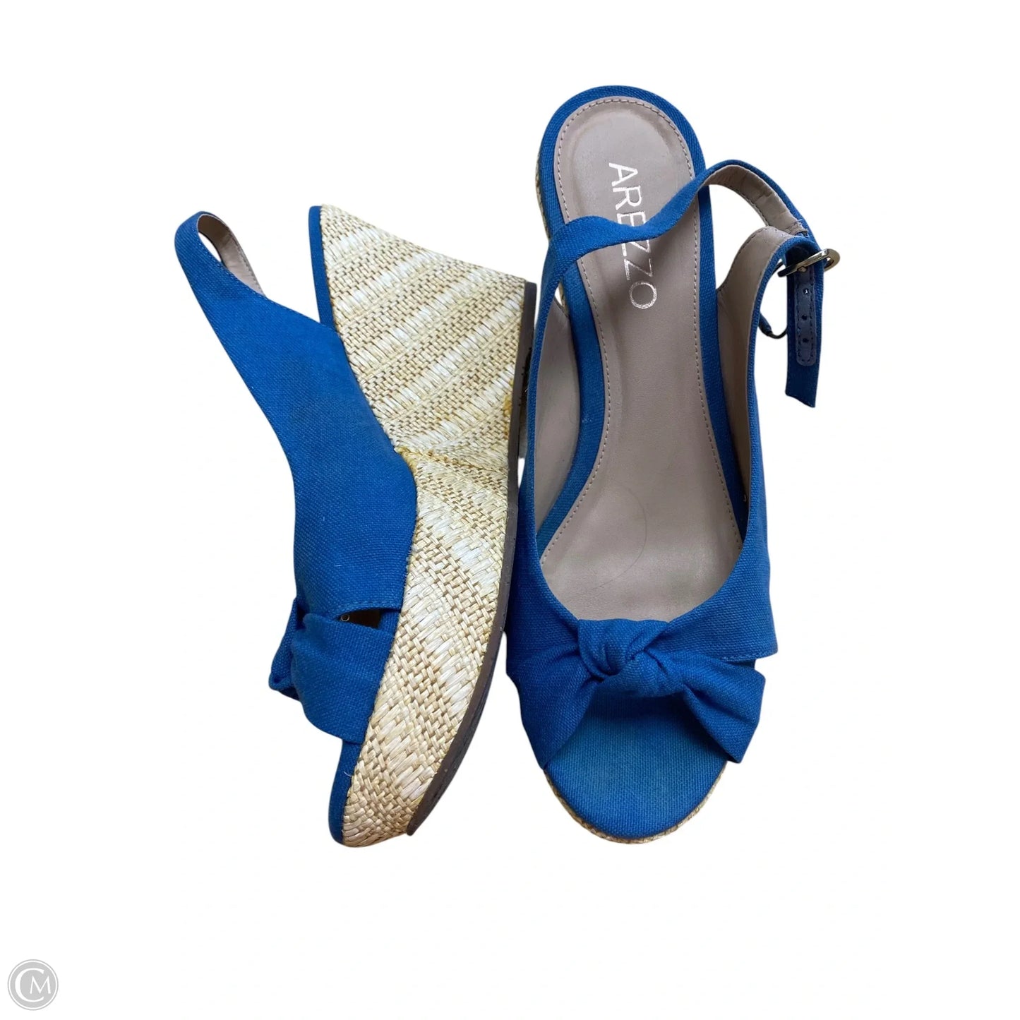Sandals Heels Wedge By Cme In Blue, Size: 7.5