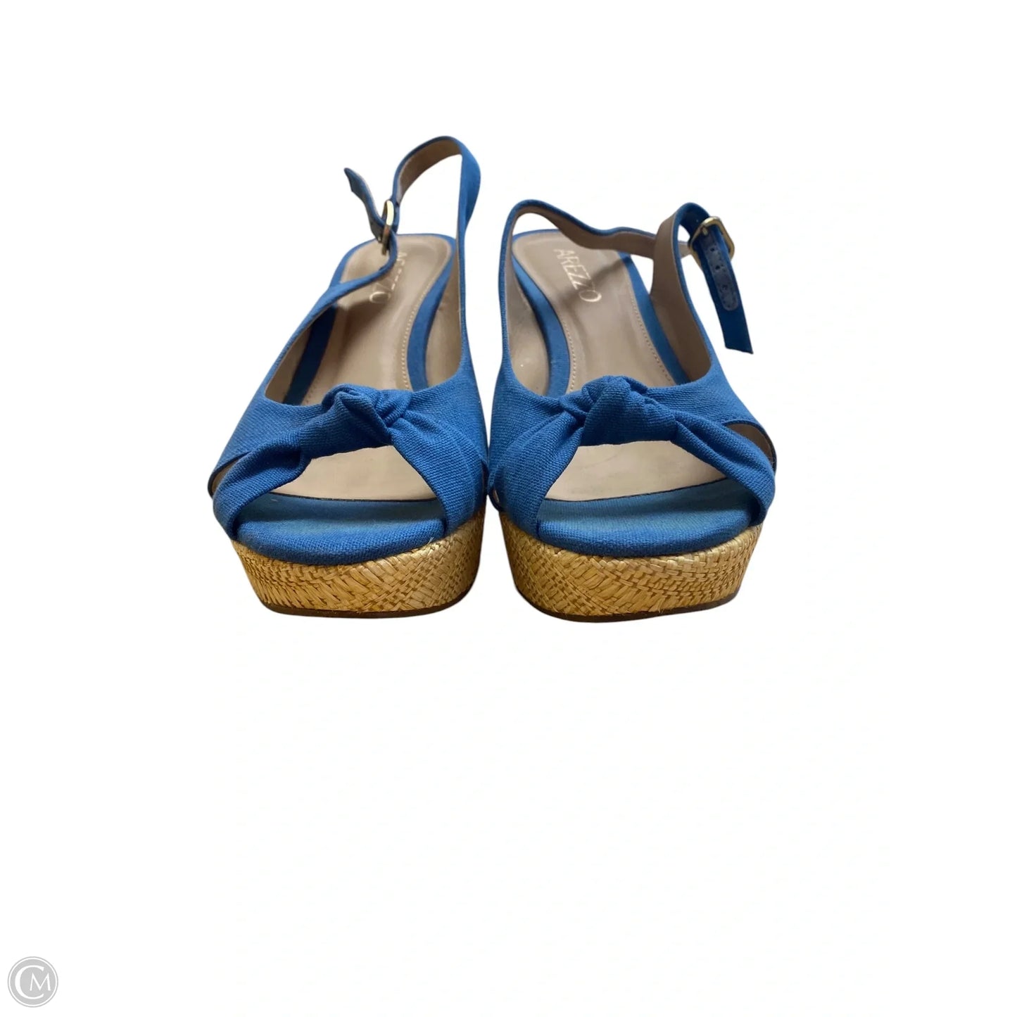 Sandals Heels Wedge By Cme In Blue, Size: 7.5
