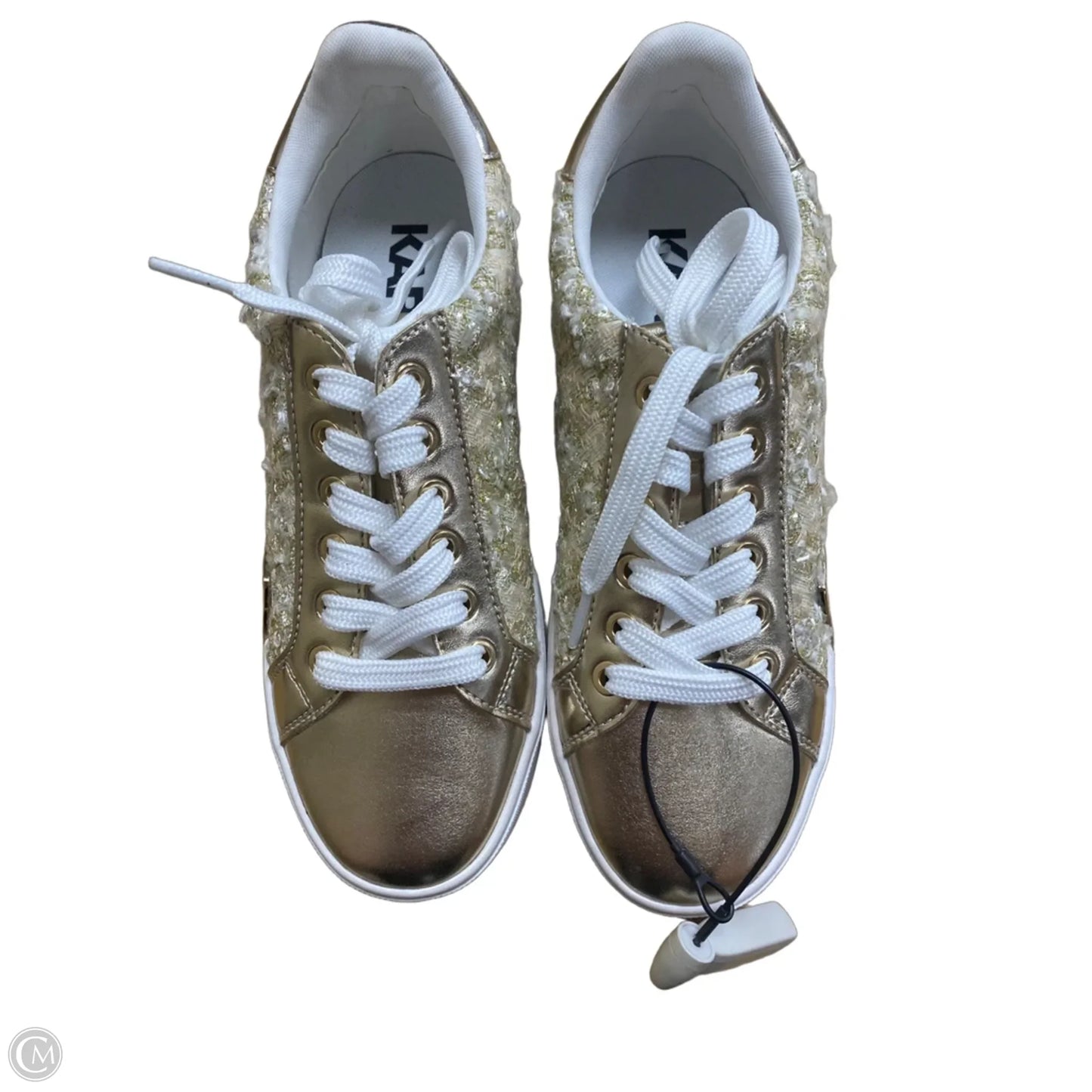Shoes Designer By Karl Lagerfeld In Gold, Size: 7