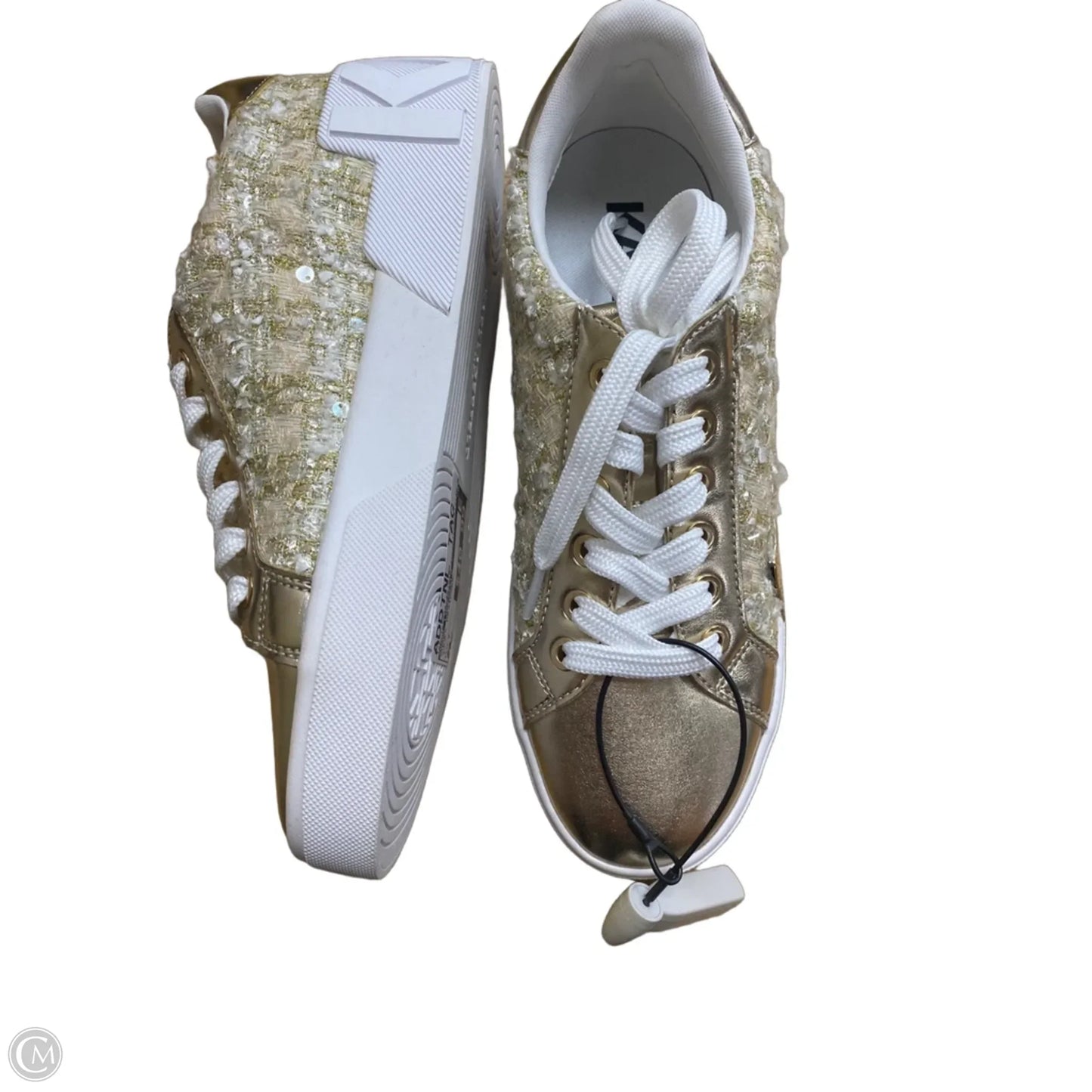 Shoes Designer By Karl Lagerfeld In Gold, Size: 7