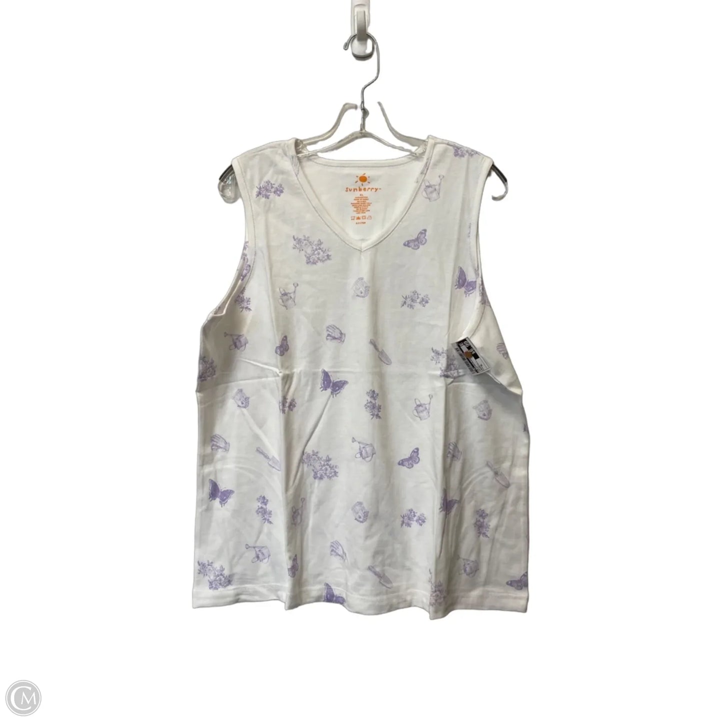 Top Sleeveless Basic By Cme In White, Size: Xl
