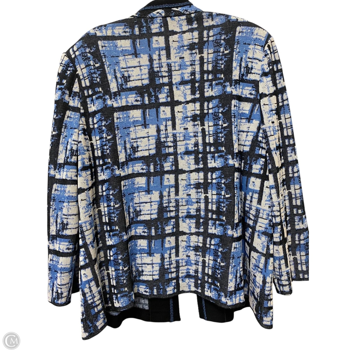 Cardigan By Ming Wang In Blue & White, Size: L