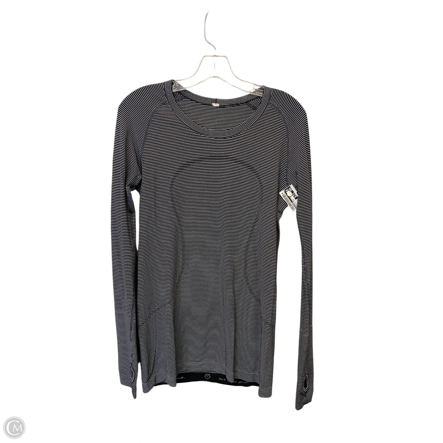 Athletic Top Long Sleeve Crewneck By Lululemon In Striped Pattern, Size: 10