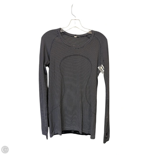 Athletic Top Long Sleeve Crewneck By Lululemon In Striped Pattern, Size: 10