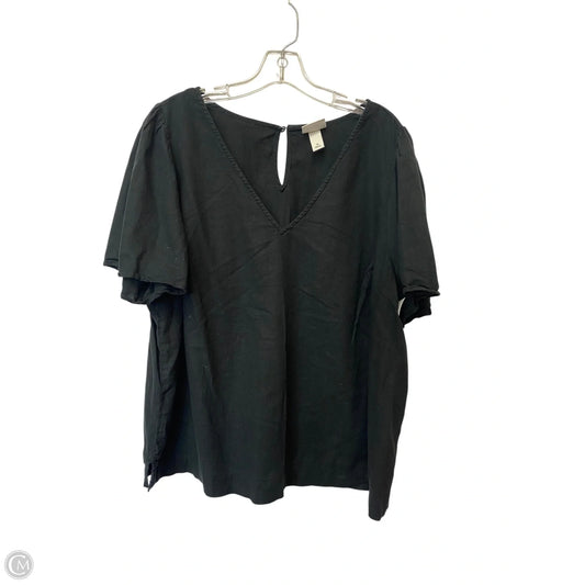 Top Short Sleeve By Ava & Viv In Black, Size: 1x