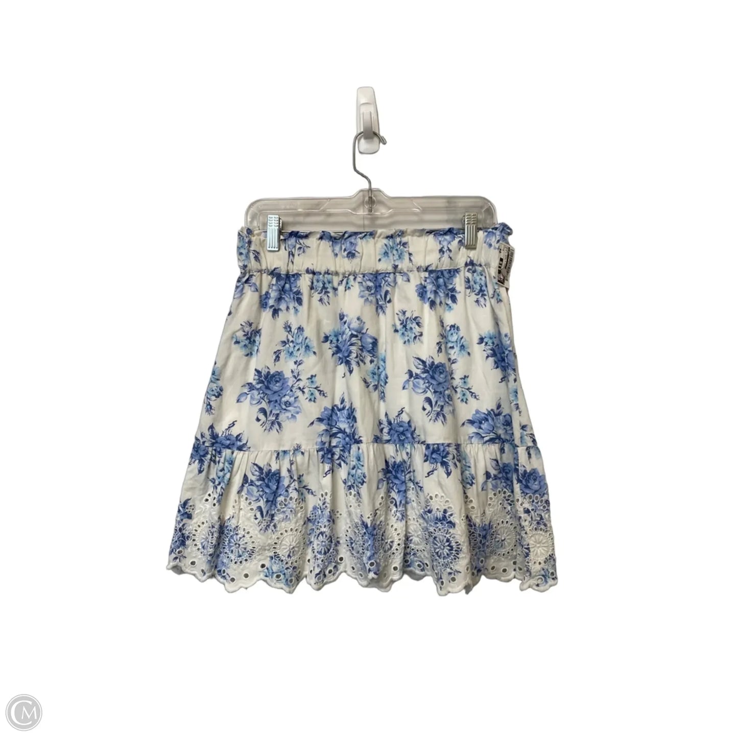 Skirt Mini & Short By Loft In Blue & White, Size: M