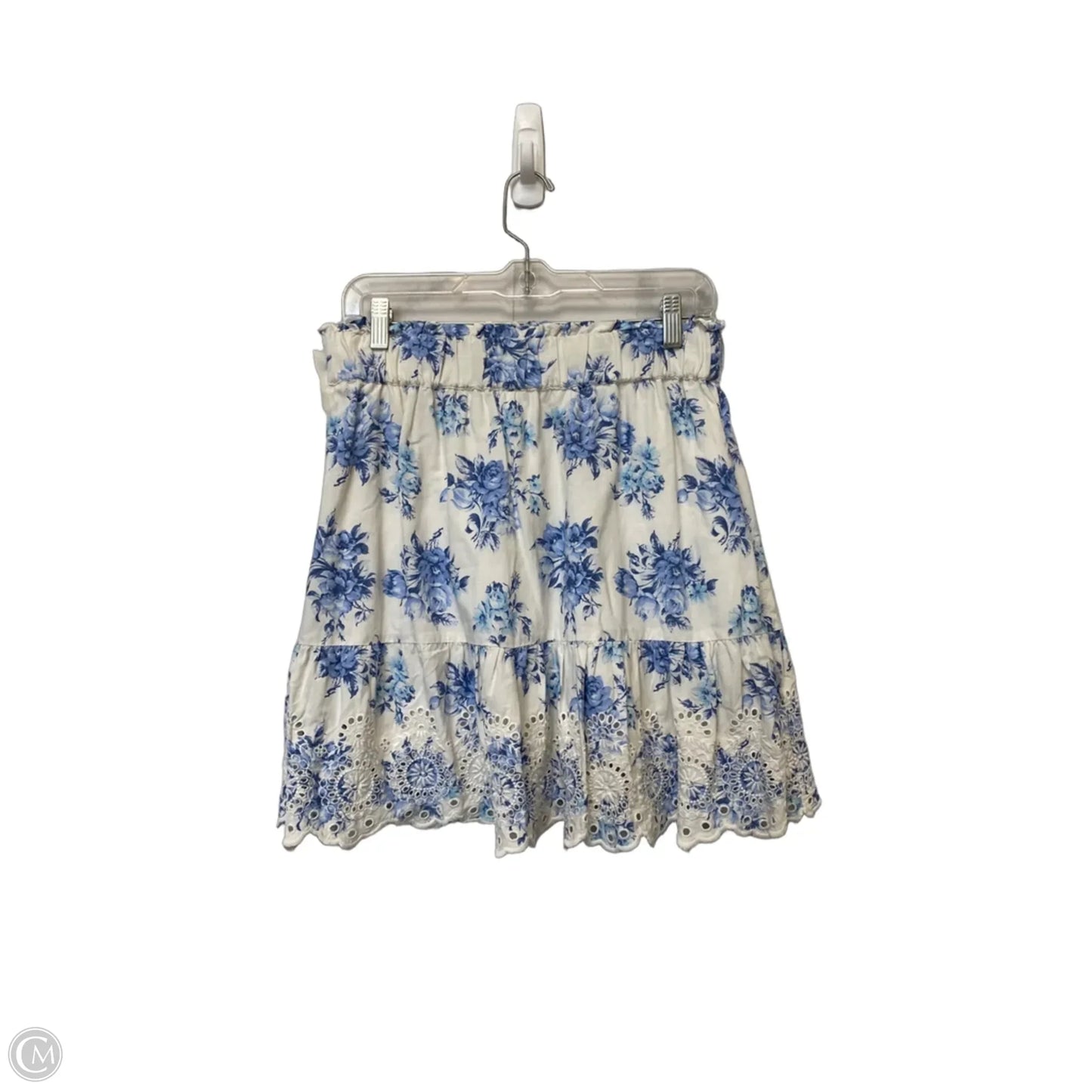 Skirt Mini & Short By Loft In Blue & White, Size: M