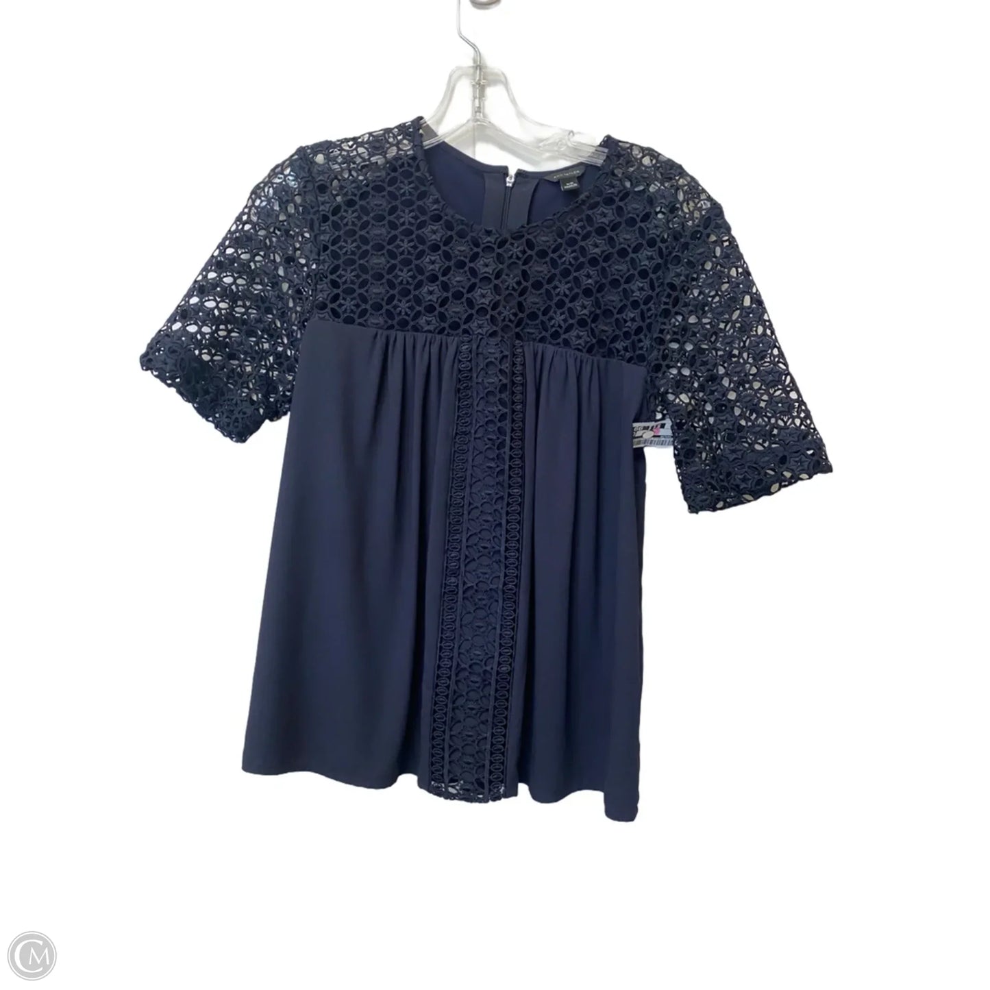 Top Short Sleeve By Ann Taylor In Navy, Size: Xs