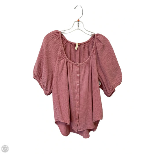 Top Short Sleeve By Pilcro In Pink, Size: L