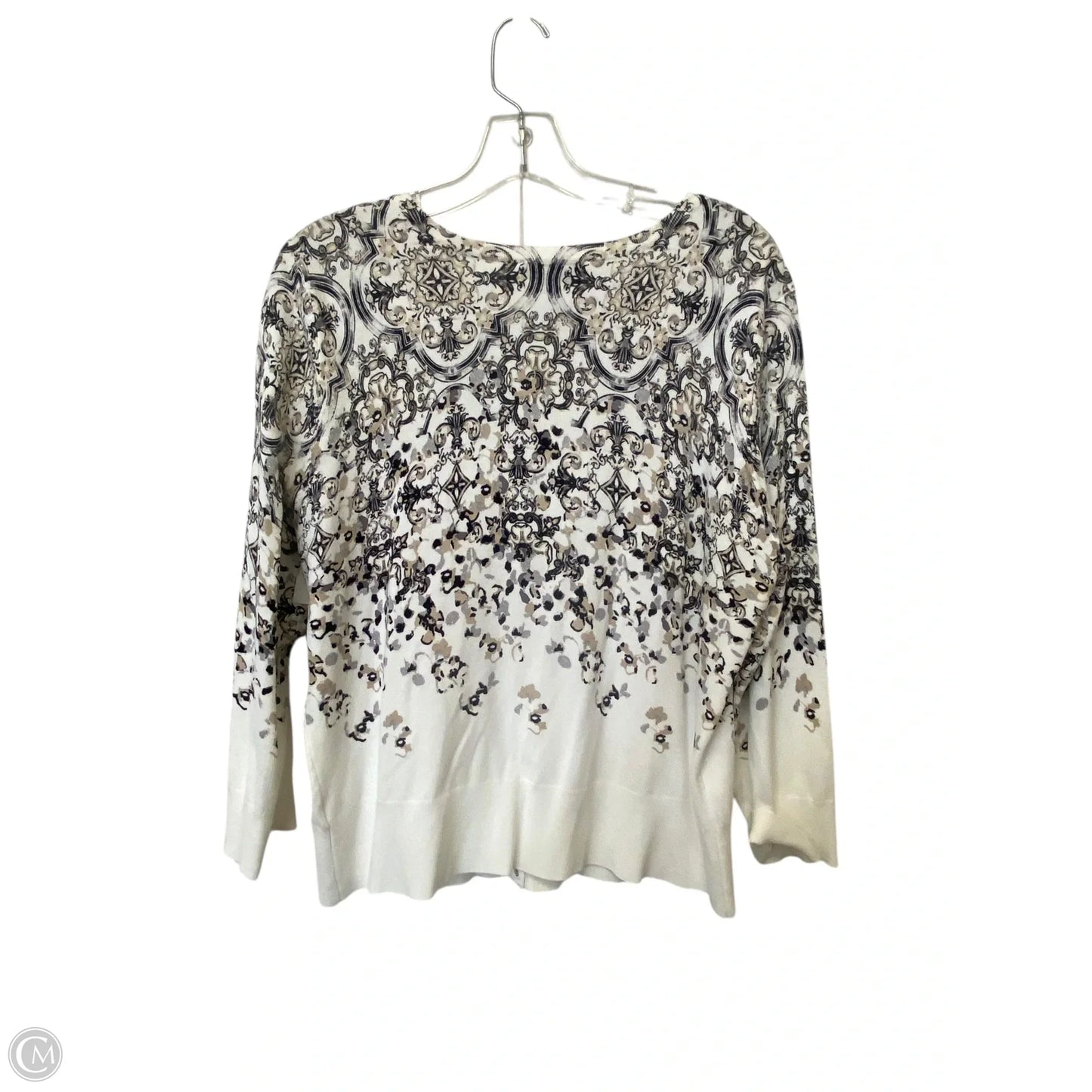 Sweater Cardigan By White House Black Market In Black & Cream, Size: Xl