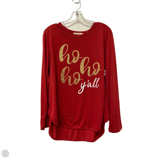 Top Long Sleeve By Clothes Mentor In Red, Size: Xl