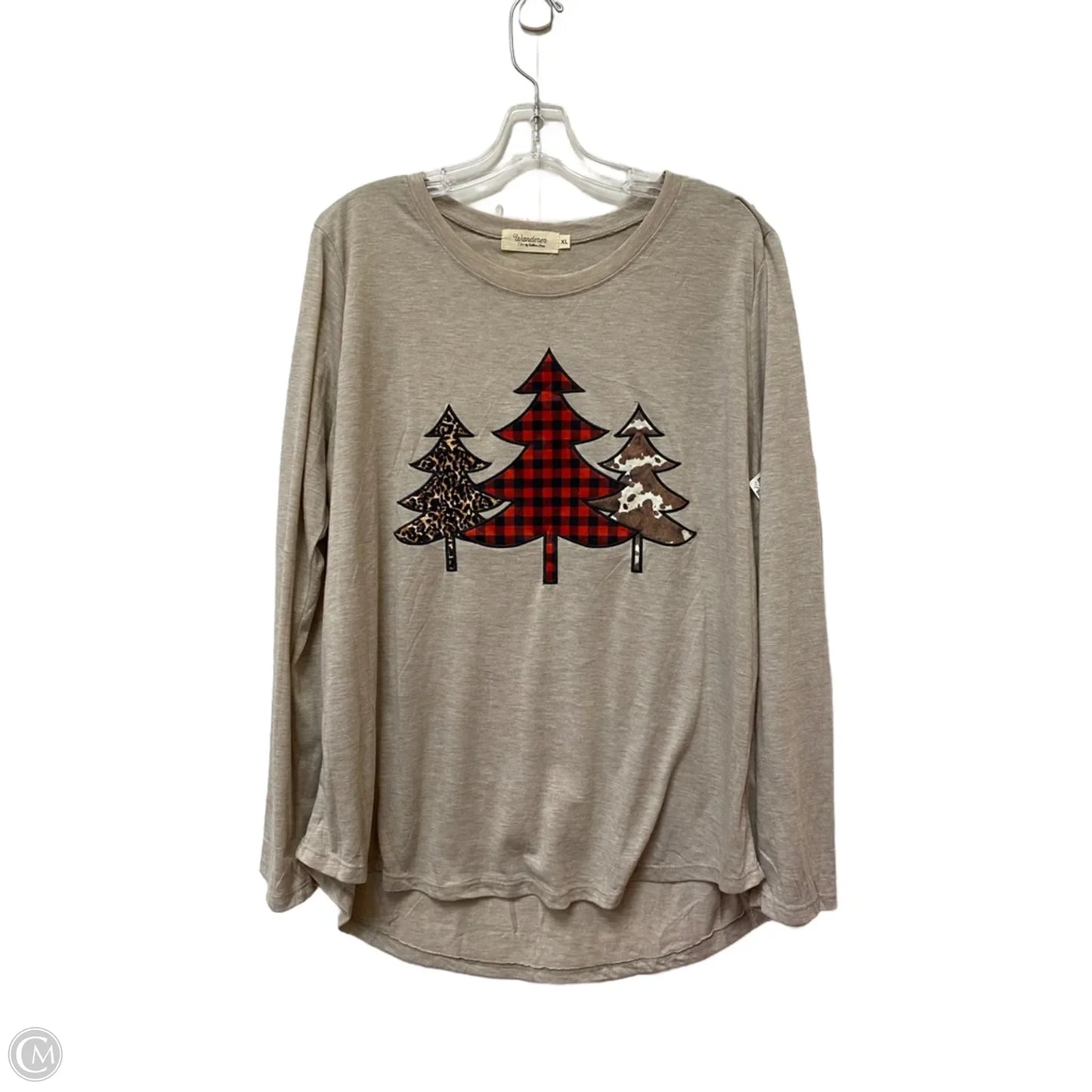 Top Long Sleeve Basic By Clothes Mentor In Tan, Size: Xl